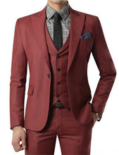 Load image into Gallery viewer, Wine Red Burgundy Mens Suits Slim Fit