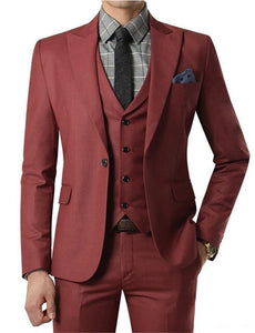 Wine Red Burgundy Mens Suits Slim Fit